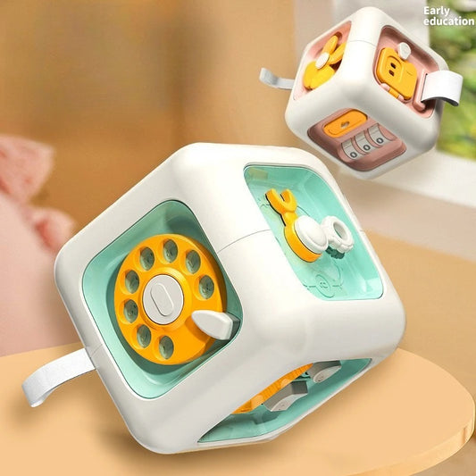 6-in-1 Montessori Educational Busy Board Cube – Sensory Toy with Drawers & Fidget Activities for Baby Boys & Girls