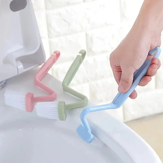 Small Curved Brush Cleaning Toilet S-shaped Multi-functional Toilet Brush No Dead Angle Small Cleaning Brush Long Handle Tool