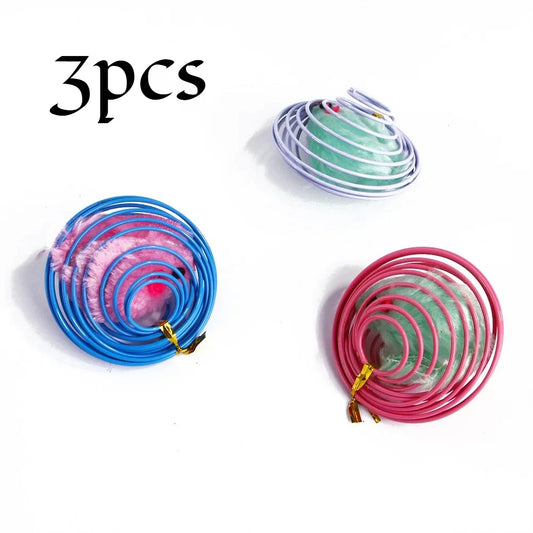 3-Pack Cat Spring Cage Toys with Plush Mouse – Interactive Play Set for Kittens & Adult Cats