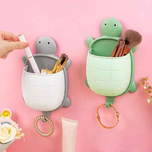 New 1pcs Cute Turtle Design Storage Rack Toothbrush Holder Creative Cartoon Bathroom Storage Organizer Toothbrush Storage Rack