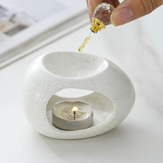 Nordic Ceramic Candle Holder & Essential Oil Burner – Minimalist Aromatherapy Decor