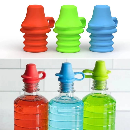 No-Spill Kids Water Bottle Adapter with Straw – Silicone Leak-Proof Drinking Lid for Toddlers & Travel