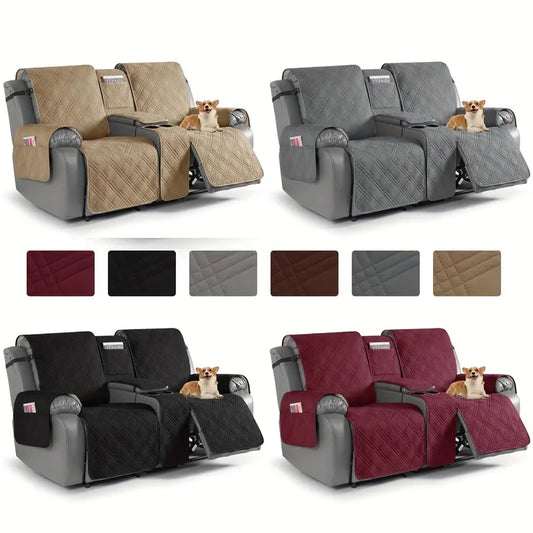 Recliner Slipcover with Cup Holder – Pet & Kids Proof 1/2-Seater Armchair Cover for Living Room or Bedroom
