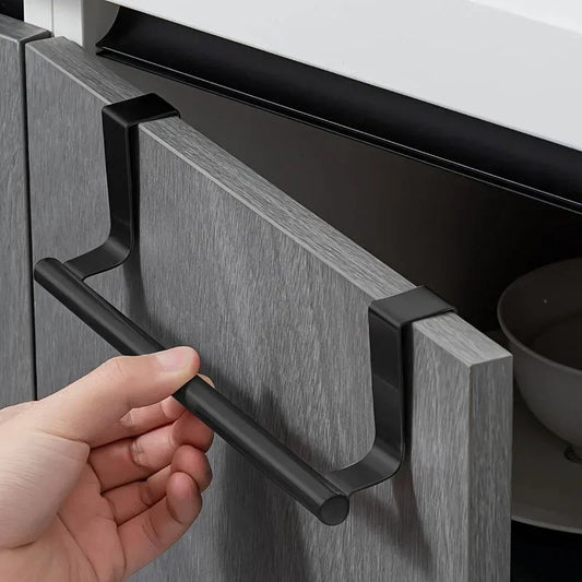 Over-Cabinet Towel Rack – Stainless Steel Hanging Rod Organizer for Bathroom & Kitchen, Punch-Free Installation