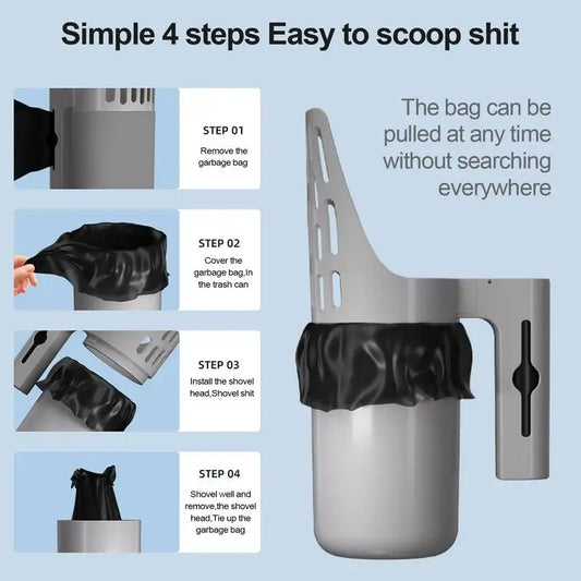 Scoop For Cat Litter Cat Litter Shovel With Waste Can Portable Sifter Shovel Large Capacity Trash Can Poop Remover For Indoor