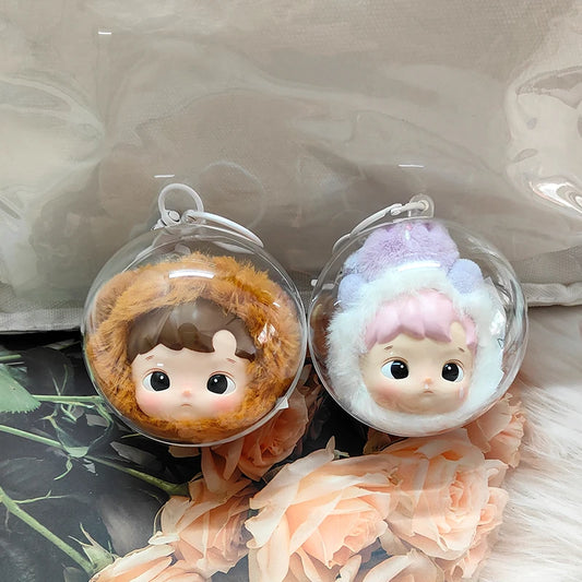 Clear Protective Display Case – Cute Kawaii Transparent Circle Box for 8cm–10cm Anime Dolls, Plushies & DIY Toys