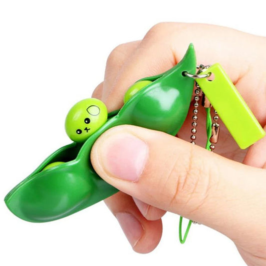 Cute Pea Pop Fidget Keychain for Stress Relief & Focus