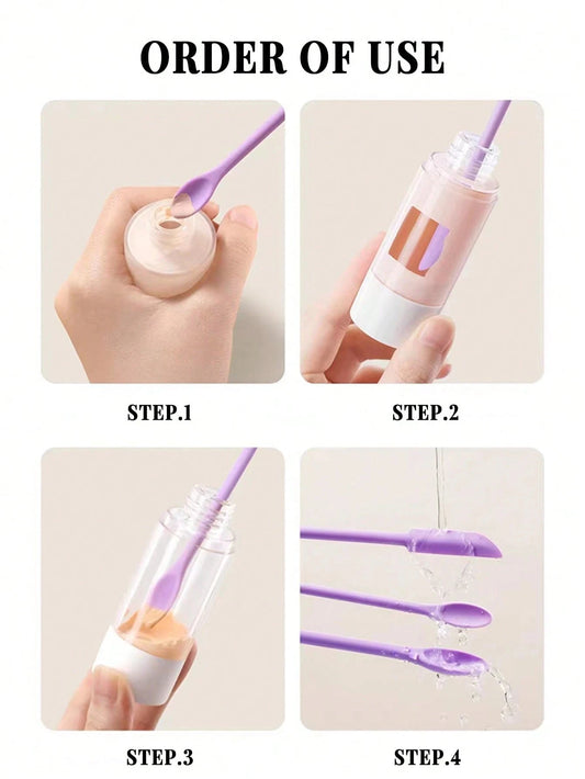 1/3Pcs Silicone Empty Bottle Scraper With Black Scraper, Foundation Scraper, Tiny Lotion Jar Scraper to Get Last of Makup