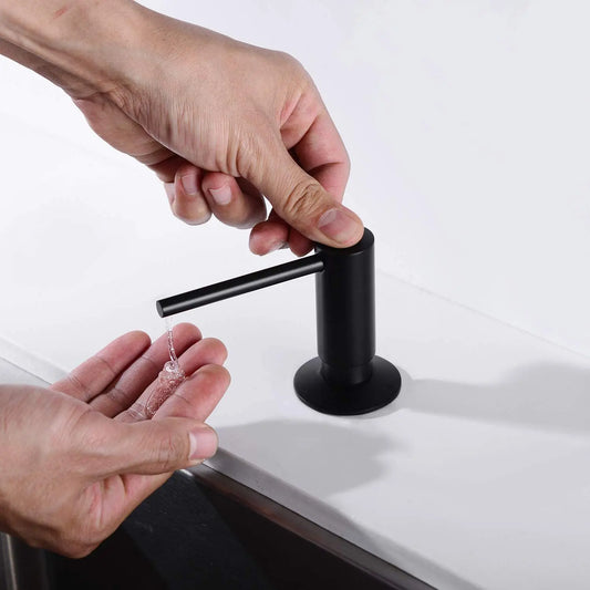 Built-in pump Kitchen liquid soap bottle 500ml brass brushed nickel soap dispenser Black kitchen sink soap dispenser