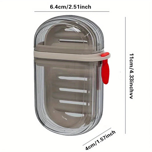 Reusable Sealed Soap Case with Inner Tray – Leak-Proof Travel Soap Box with Letter Pattern Design