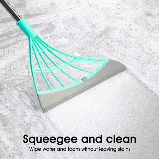 1/2 Pcs Silicone Magic Rubber Broom Mop – Multifunctional Floor Squeegee & Dust Cleaner for Home, Bathroom, and Toilet