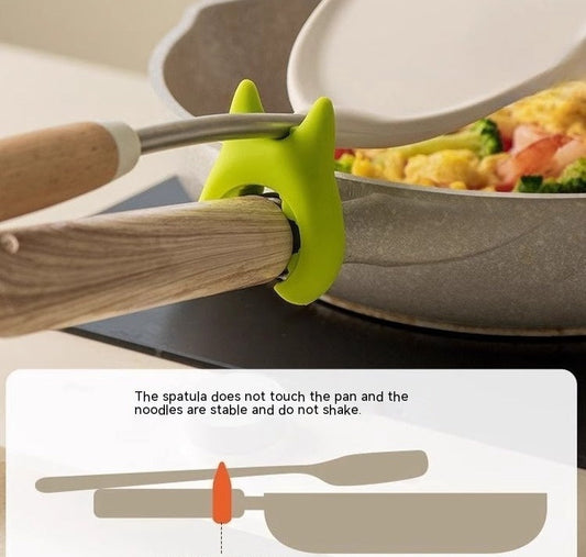 Multifunctional Spatula Holder Silicone Anti-overflow Spoon Holder Cooking Pot Anti-scalding Clip Kitchen Gadgets