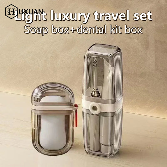 Portable Travel Soap Case with Drain Tray – Leak-Proof Soap Holder with Cover for Home & Outdoor Use