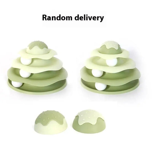 3-Layer Cat Turntable Toy – Interactive Spinning Tower Track for Kittens & Adult Cats (Battery-Free)