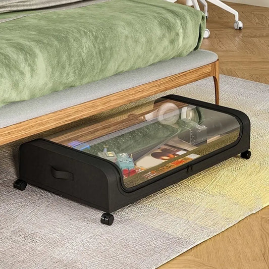 Large-Capacity Under-Bed Storage Box with Wheels & Dust-Proof Cover