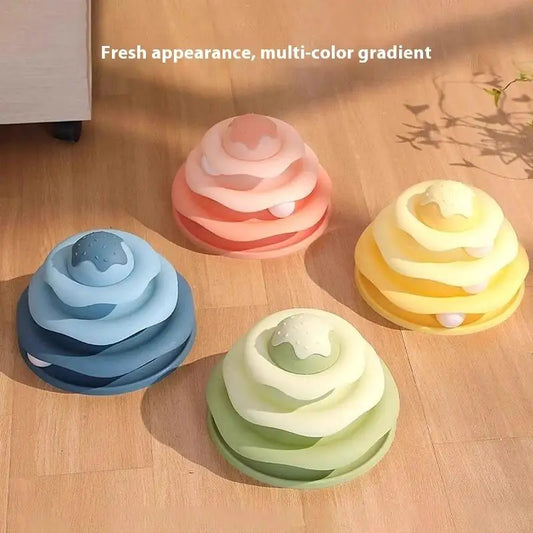 3-Layer Cat Turntable Toy – Interactive Spinning Tower Track for Kittens & Adult Cats (Battery-Free)