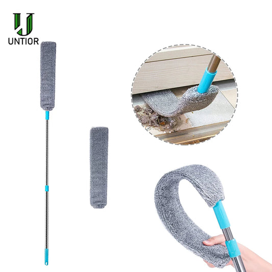 UNTIOR Scalable Long-Handled Broom – Microfiber Blind & Dust Brush for Easy, No-Spot Household Cleaning