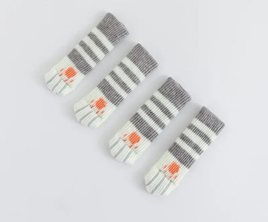 4Pcs/Set Creativity Cat Paw Table Foot socks Chair Leg Covers Floor Protectors Knitted Socks Mute Wear-Resistant Non-slip Mat