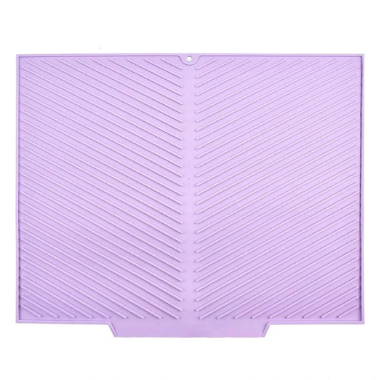 New Food-grade silicone Dish Drying Mat,Kitchen Anti-slipDrain Pad,Soft, Heat-resistant,Foldable and Not Easy to store Deform