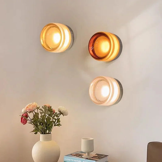 Nordic LED Minimalist Circular Wall Lamp – Modern Acrylic Wall Light for Bedroom, Living Room & Hotel Decor