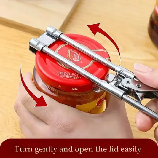 Stainless Steel Bottle Opener Adjustable Can Opener Multi-functional Kitchen Tool A Lazy Person's Can Opening Wonder