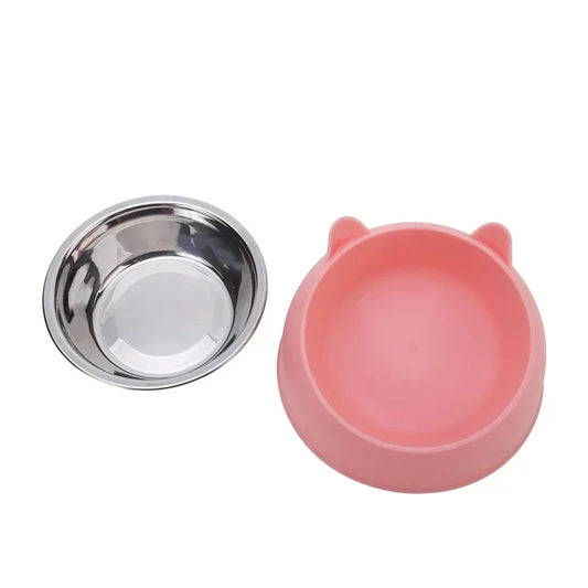 100ML Raised Cat & Dog Bowl – 15° Tilted Non-Slip Food & Water Feeder with Neck Protection Design for Puppies and Kittens