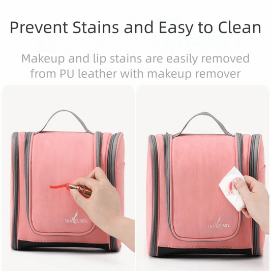 GlamoGo™ Waterproof Makeup Bag – Foldable Travel Cosmetic Organizer with Multi-Pocket Design