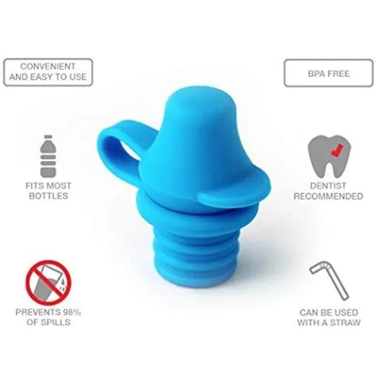 No-Spill Kids Water Bottle Adapter with Straw – Silicone Leak-Proof Drinking Lid for Toddlers & Travel