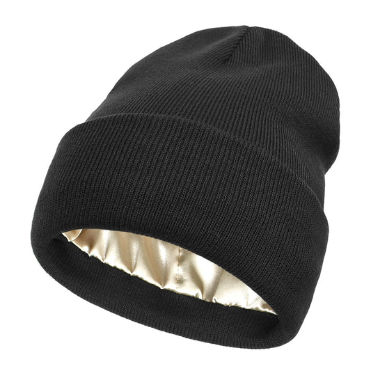 Satin-Lined Anti-Static Winter Beanie for Hair Protection