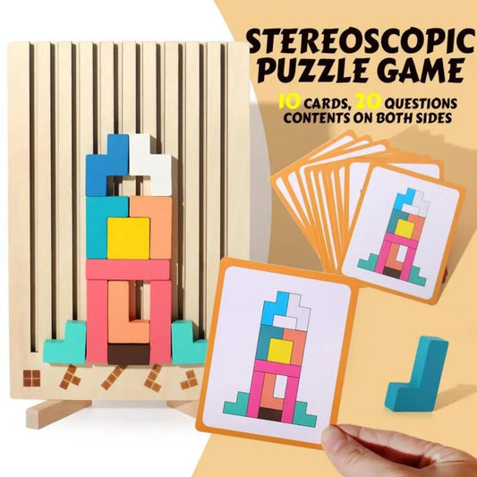 Wooden Montessori Stacking Puzzle Toy