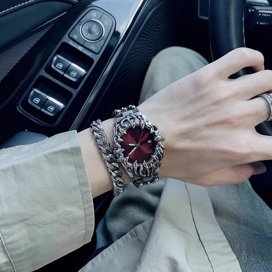 Retro Y2K Alabaster Claw Watch – Unique European-American Fashion Niche Timepiece