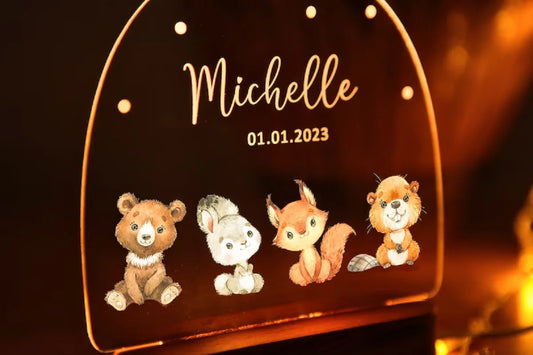 Personalized Baby Night Light Custom Neon Sign Baby Gift Birth Bedside Lamp Children's Room Nursery Gift For Kids Dropshipping