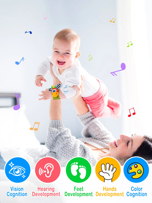 CuddleTunes™ Baby Rattle Socks & Wrist Toys (0–12 Months)