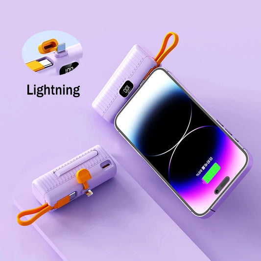 30000mAh Mini Portable Pocket Power Bank Type-c Two-ways Fast Effective Charging Power Bank Compatible For IPhone