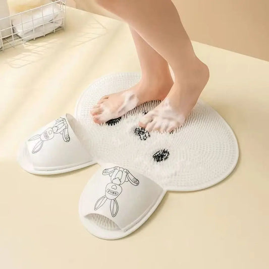 Non-Slip Rabbit Silicone Bathroom Foot Massage & Exfoliation Mat