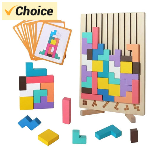 Wooden Montessori Stacking Puzzle Toy