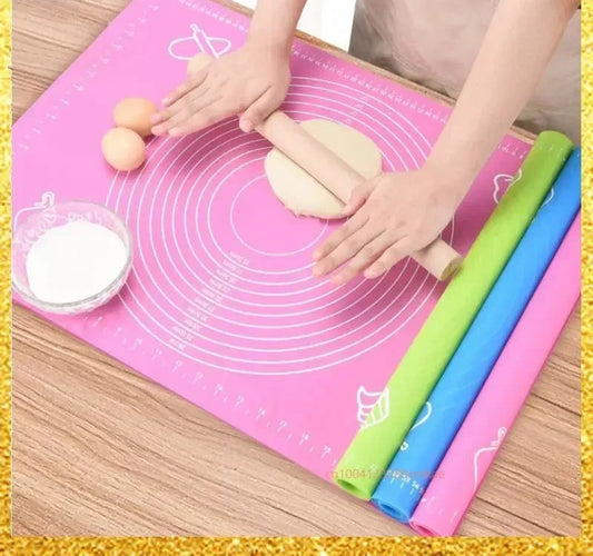 Large Size Silicone Kneading Pad Non-Stick Surface Rolling Dough Mat With Scale Kitchen Cooking Pastry Sheet Oven Liner Bakeware