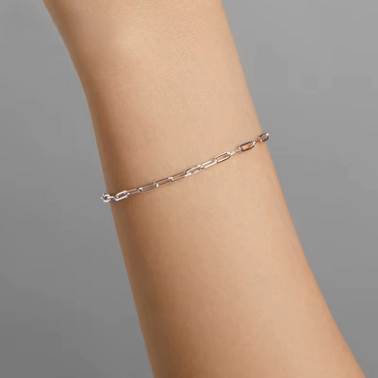 Sterling Silver Gold Cable Chain Adjustable Bracelet for Women