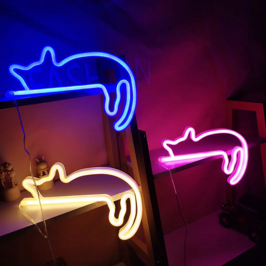MeowGlow™ Cat Neon LED Sign – USB Wall Light for Bedroom, Pet Store & Party Décor