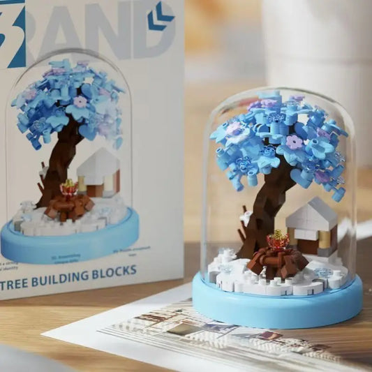 Flower Building Blocks Season Tree Spring Summer Autum Winter Sakura Maple Everlasting Plant Toy for Adults Girls Gifts