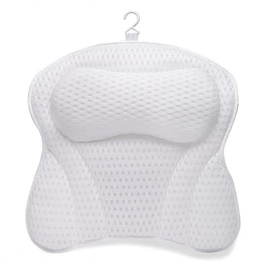 Bathtub Pillow for Tub, Bath Pillow for Neck & Back Support with Strong Suction Cups, Soft Spa Bath Pillow