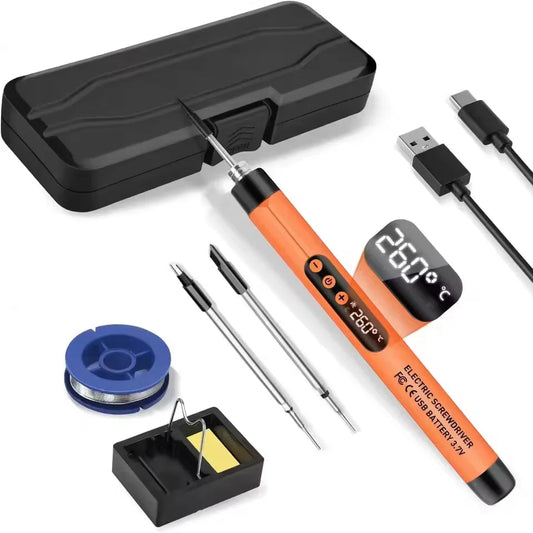 Cordless USB Digital Soldering Iron | Adjustable 300–450℃ | Type-C Rechargeable 1000mAh Battery | Intelligent Welding Tool