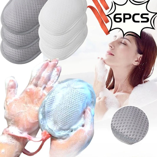 6-Piece Mesh Soap Pouch Set With Lanyard