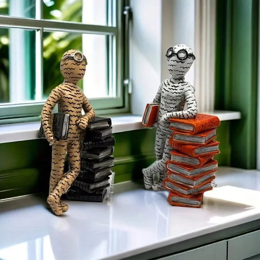 Luxurious Modern Reader Statues Handmade Abstract Art Reading Station Decorations Resin Reader-Themed Figurine Gifts