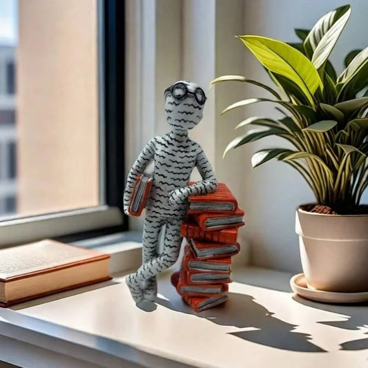 Luxurious Modern Reader Statues Handmade Abstract Art Reading Station Decorations Resin Reader-Themed Figurine Gifts