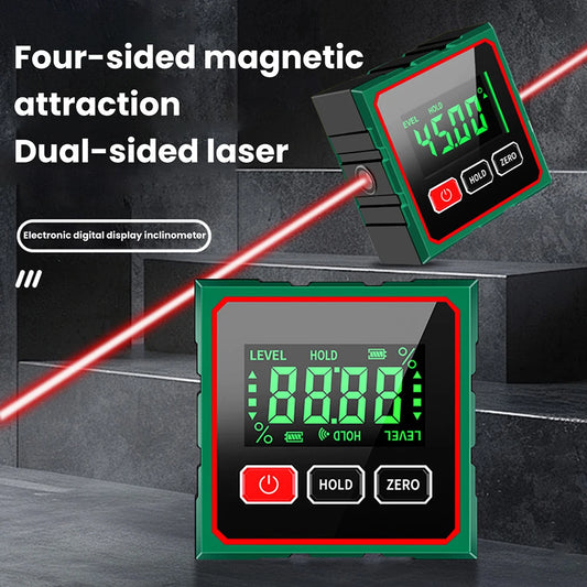 High-Precision Digital Laser Level with LED Backlight & Magnetic Base