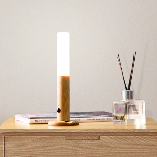 Rechargeable Motion Sensor Night Light – Magnetic Wooden Wall Sconce for Bedroom, Hallway & Stair Lighting