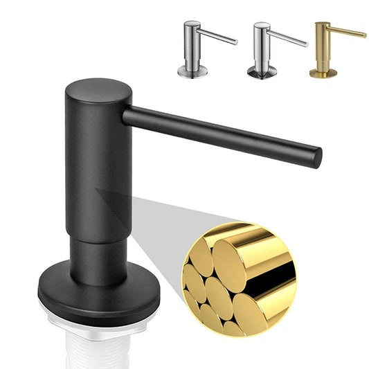 Built-in pump Kitchen liquid soap bottle 500ml brass brushed nickel soap dispenser Black kitchen sink soap dispenser