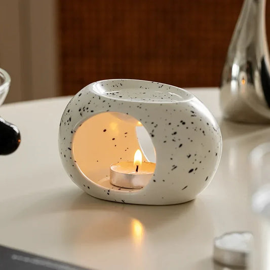 Ceramic Candle Heating Holder – Essential Oil Aromatherapy Burner for Home & Spa