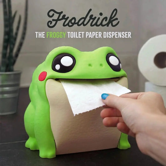 3D Printed Frog Belly Toilet Paper Holder – Funny Large-Opening Paper Dispenser for Bathroom & Home Decor